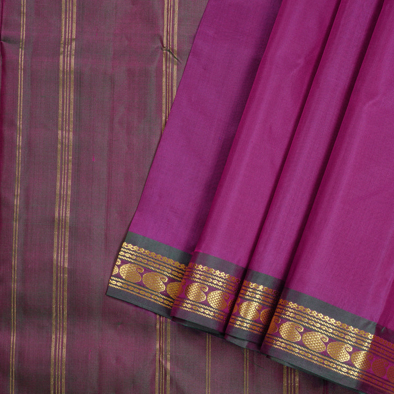 Hayagrivas Purple Handloom Kanjivaram Silk Saree with Mandhalir Border KBD1871B1-4