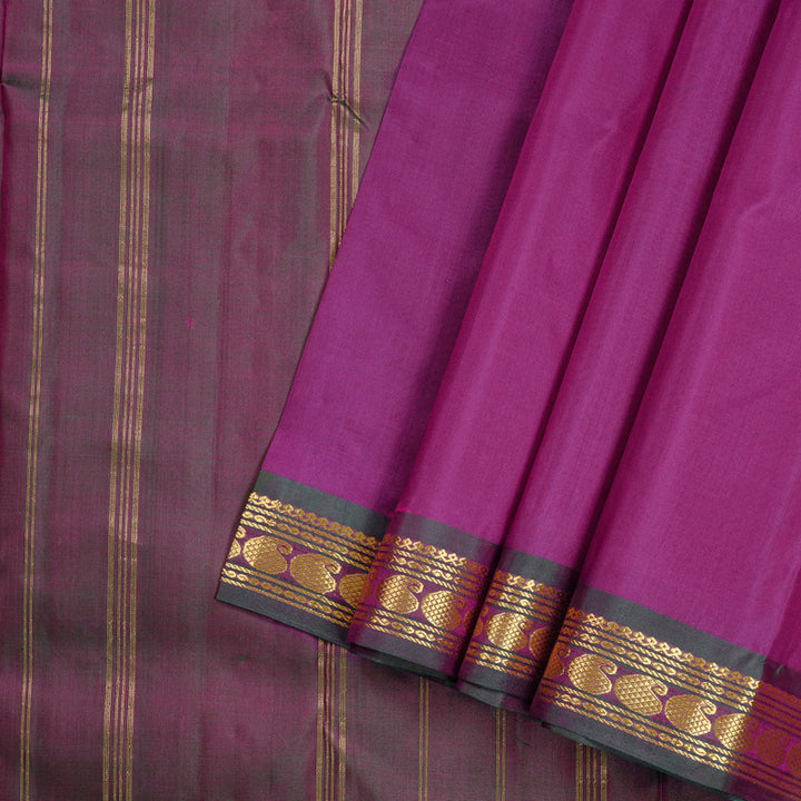 Hayagrivas Purple Handloom Kanjivaram Silk Saree with Mandhalir Border KBD1871B1-4
