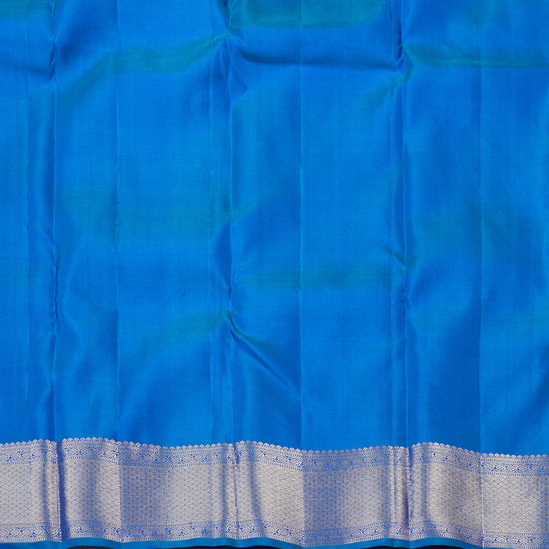 Hayagrivas Handloom Kanjivaram Silk Saree in Enchanting Peacock Blue KBD1873B2-1