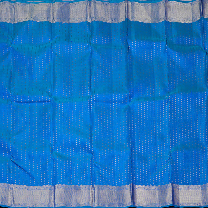 Hayagrivas Handloom Kanjivaram Silk Saree in Enchanting Peacock Blue KBD1873B2-1