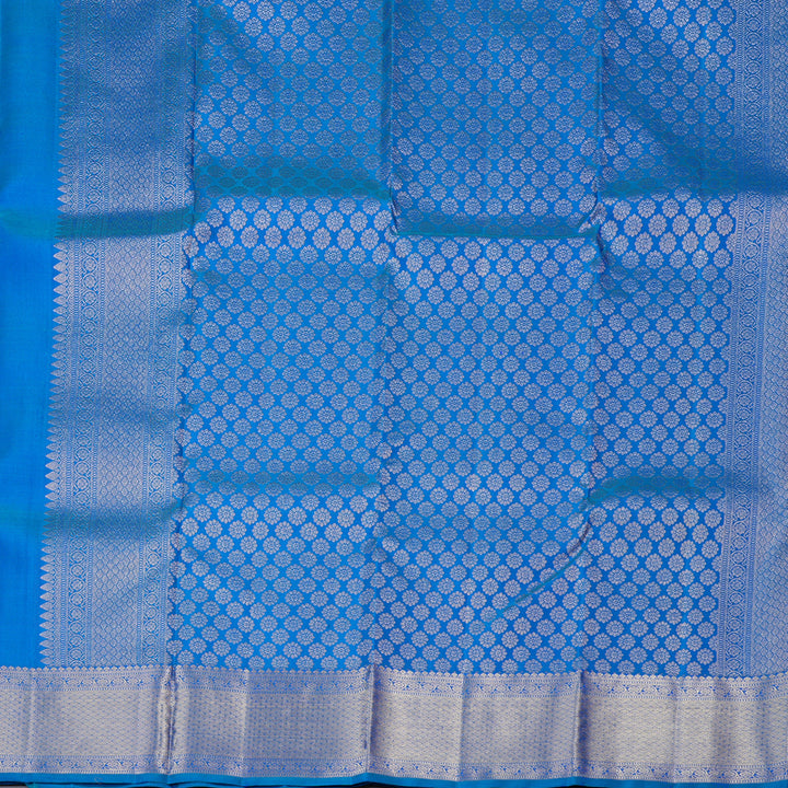 Hayagrivas Handloom Kanjivaram Silk Saree in Enchanting Peacock Blue KBD1873B2-1