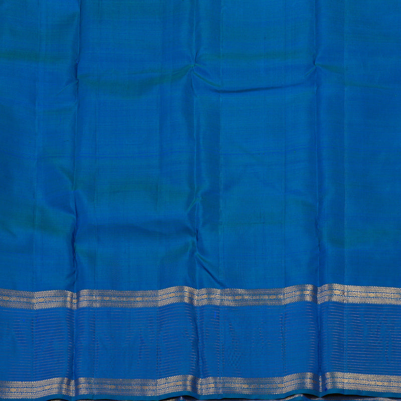 Hayagrivas Handloom Kanjivaram silk saree in Blue with Peacock blue Rettapet KBD1873B25-1