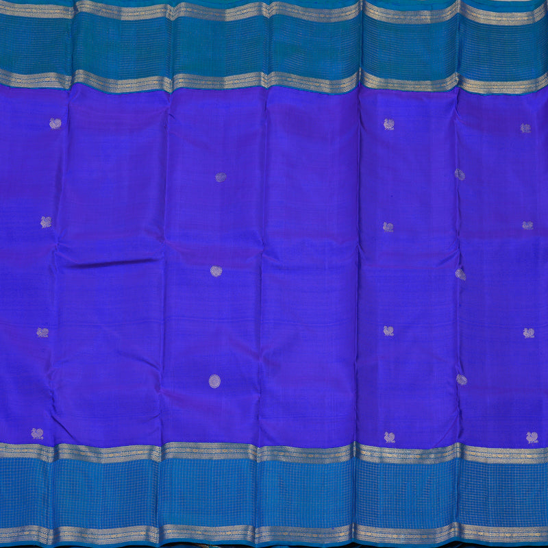 Hayagrivas Handloom Kanjivaram silk saree in Blue with Peacock blue Rettapet KBD1873B25-1