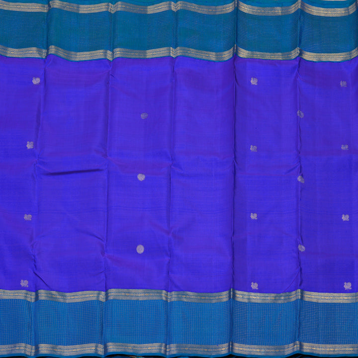 Hayagrivas Handloom Kanjivaram silk saree in Blue with Peacock blue Rettapet KBD1873B25-1