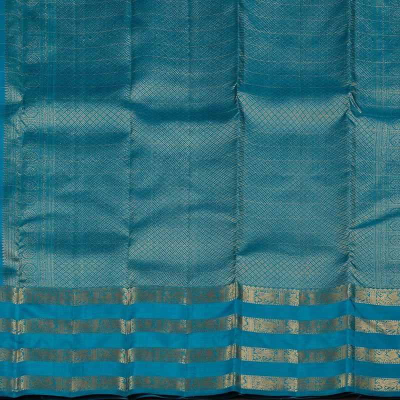 Hayagrivas Dark Sky Blue Handloom Kanjivaram Silk Saree KBD1873B27-1