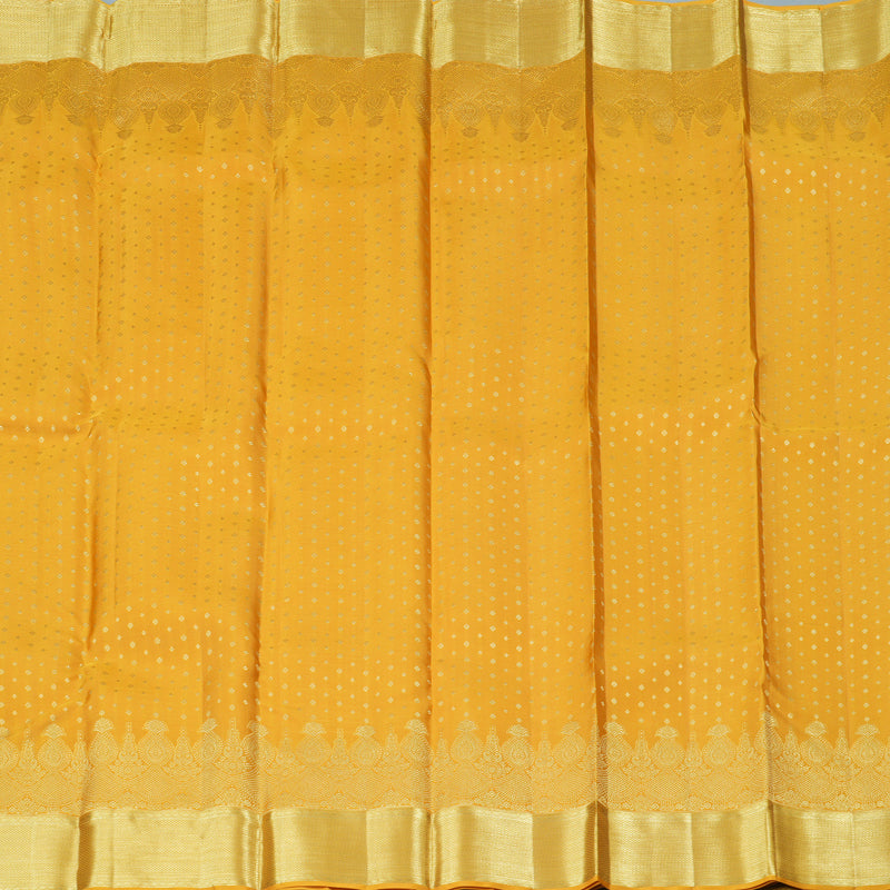 Hayagrivas Mustard Yellow Handloom Kanjivaram Silk Saree KBD1873B32-1