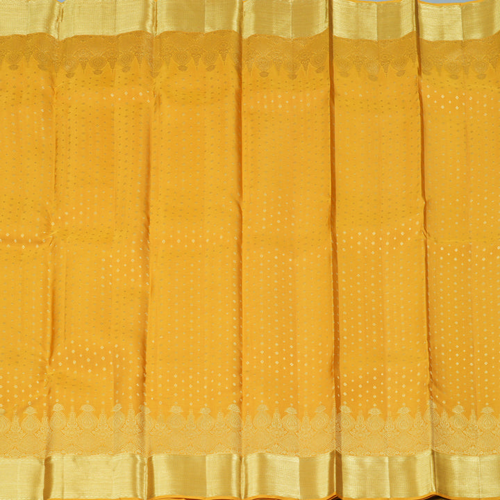 Hayagrivas Mustard Yellow Handloom Kanjivaram Silk Saree KBD1873B32-1