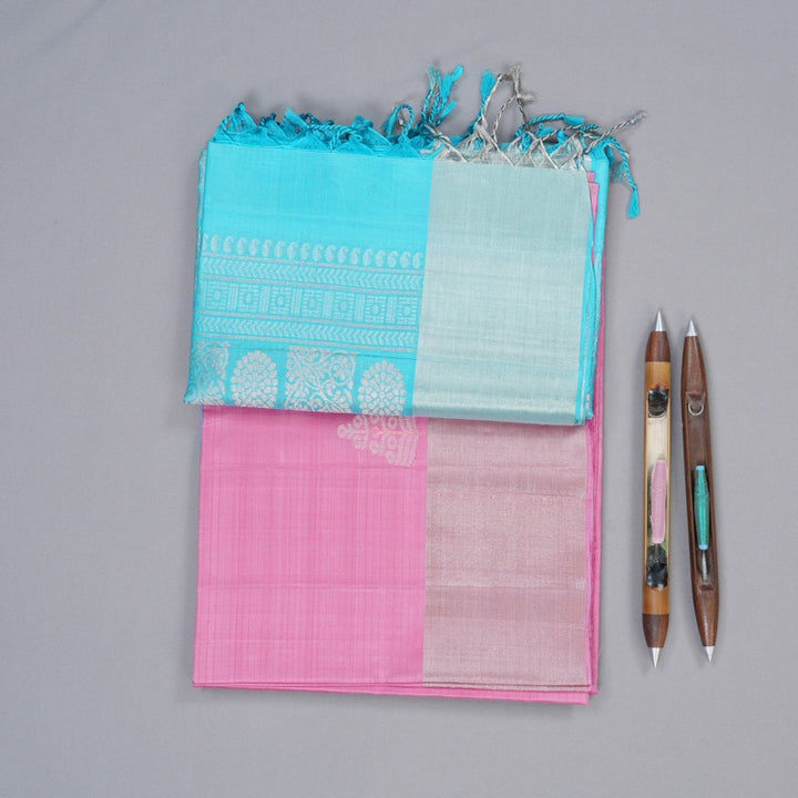 Hayagrivas Baby Pink Handloom Soft Silk Saree KBD1876B2-12