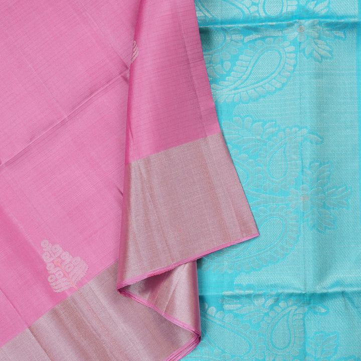 Hayagrivas Baby Pink Handloom Soft Silk Saree KBD1876B2-12