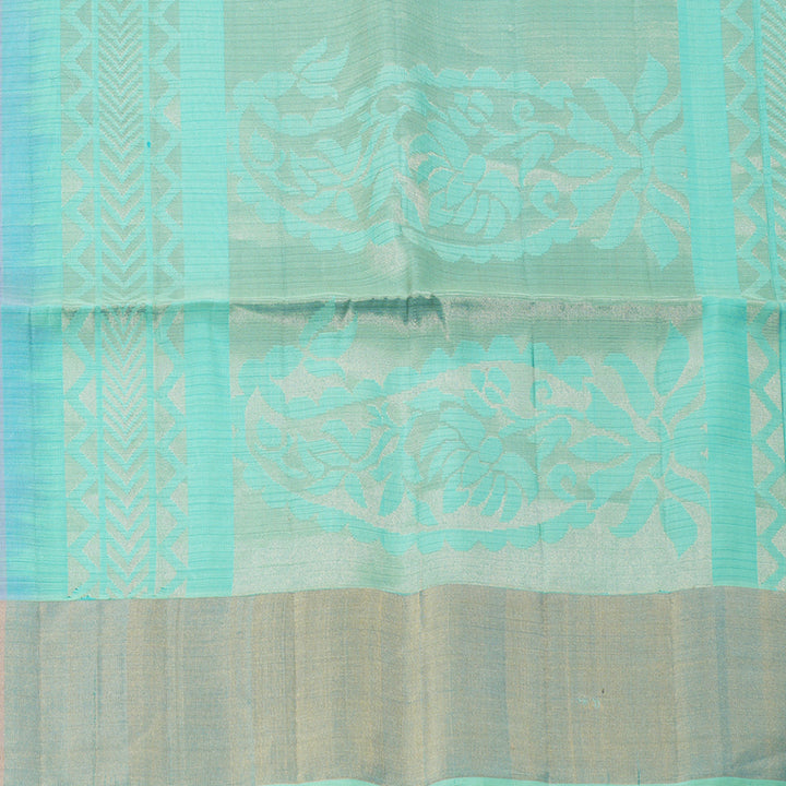 Hayagrivas Bluish Grey Handloom Soft Silk Saree KBD1876B2-6