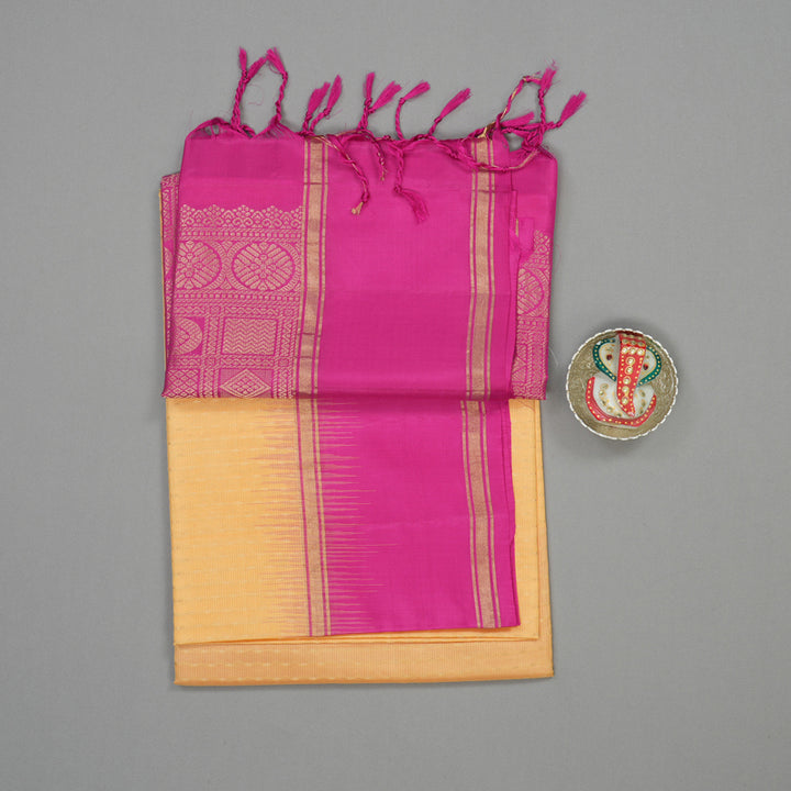 Hayagrivas Handloom Sandal Pure Soft Silk Saree with Magenta Border KBD1877B1-2