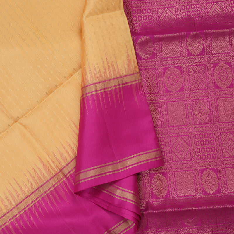Hayagrivas Handloom Sandal Pure Soft Silk Saree with Magenta Border KBD1877B1-2