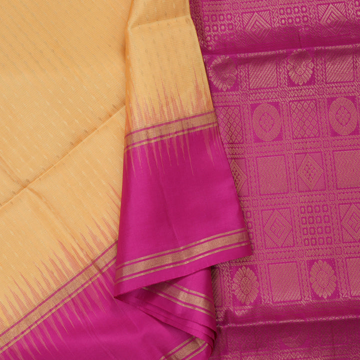 Hayagrivas Handloom Sandal Pure Soft Silk Saree with Magenta Border KBD1877B1-2