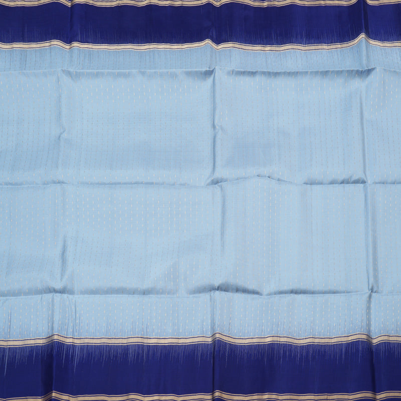 Hayagrivas Powder Blue Handloom Soft Silk Saree with Blue Border KBD1877B1-9