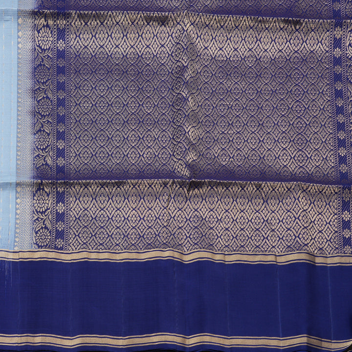 Hayagrivas Powder Blue Handloom Soft Silk Saree with Blue Border KBD1877B1-9