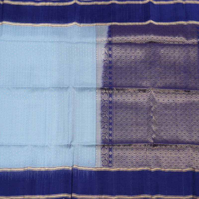 Hayagrivas Powder Blue Handloom Soft Silk Saree with Blue Border KBD1877B1-9