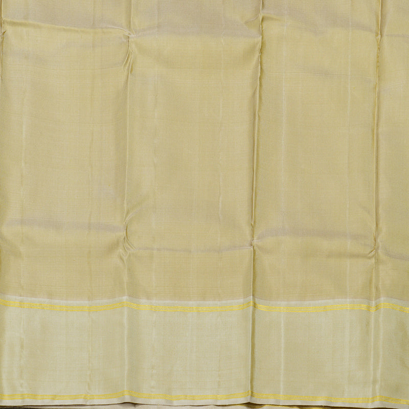 Hayagrivas Orange With Black Checks Handloom Kanjivaram Silk Saree with Sandal Border KBD1882B11-1