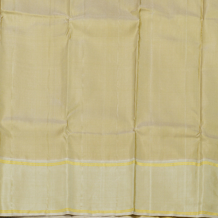 Hayagrivas Orange With Black Checks Handloom Kanjivaram Silk Saree with Sandal Border KBD1882B11-1