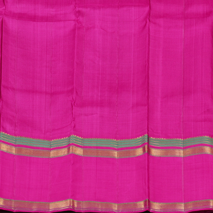 Hayagrivas Dark Purple Handloom Kanjivaram Silk Saree with Pink Border KBD1882B13-1