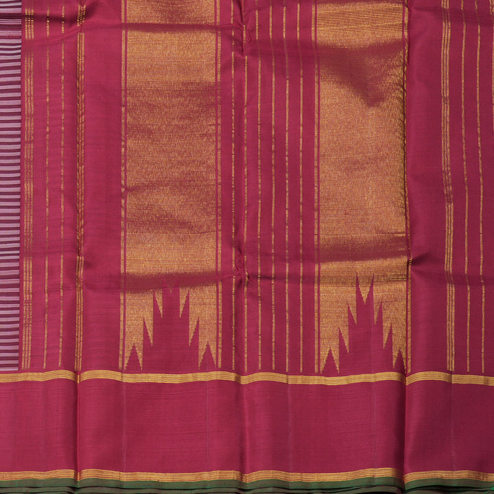 Hayagrivas Handloom Kanjivaram Silk Saree in Classic Black And White Checks KBD1882B8-1