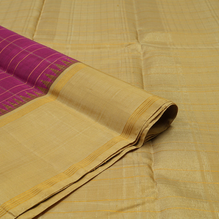 Hayagrivas Handloom Wine Kanjivaram Silk Saree with Sandal Beige border KBD1884B11-1