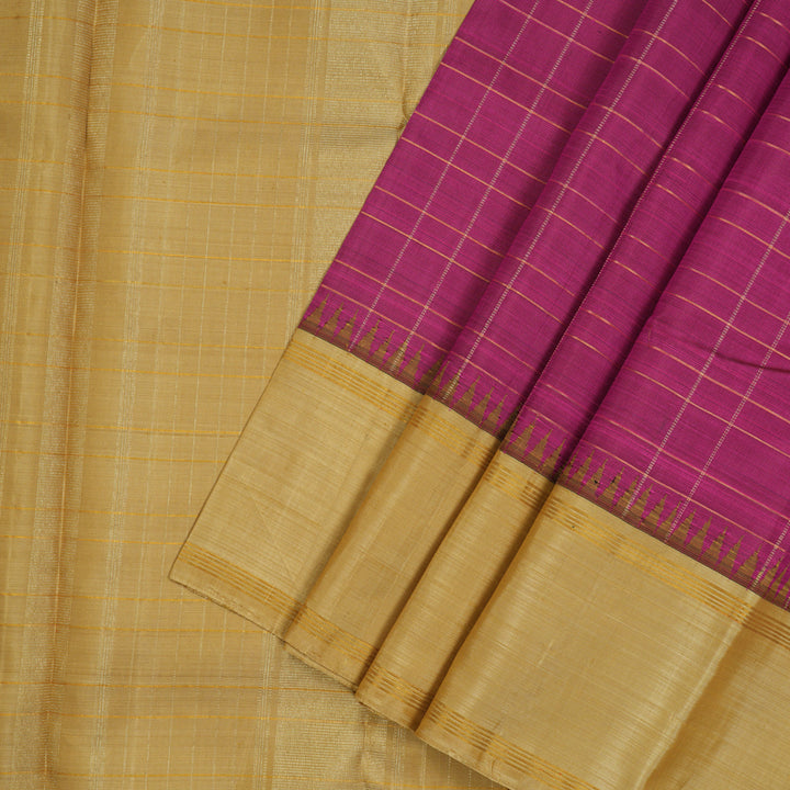 Hayagrivas Handloom Wine Kanjivaram Silk Saree with Sandal Beige border KBD1884B11-1