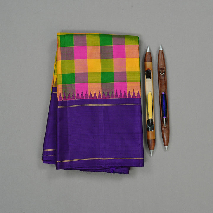 Hayagrivas Handloom Kanjivaram Silk Saree in Radiant Multicolour KBD1885B13-1