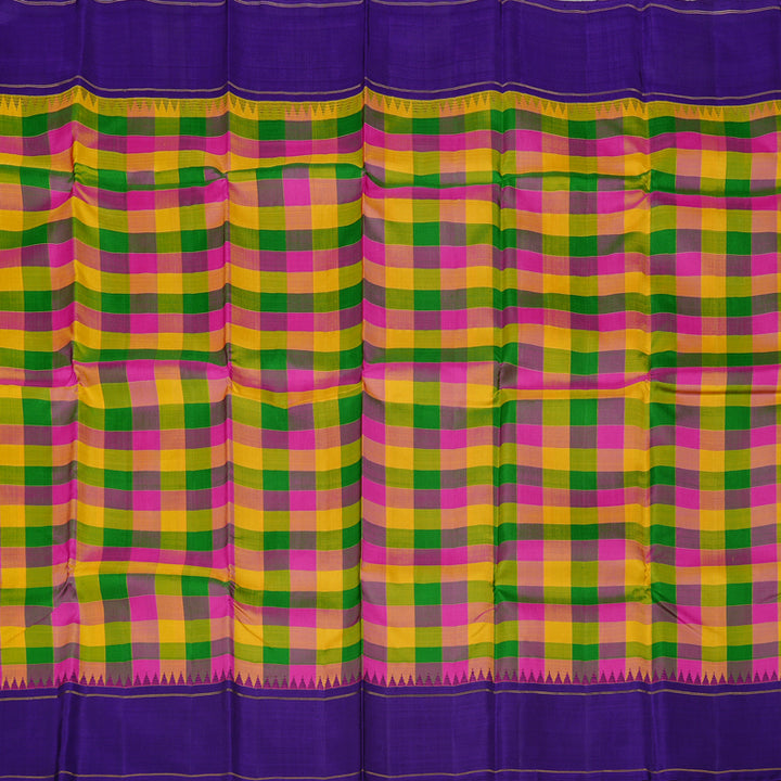 Hayagrivas Handloom Kanjivaram Silk Saree in Radiant Multicolour KBD1885B13-1