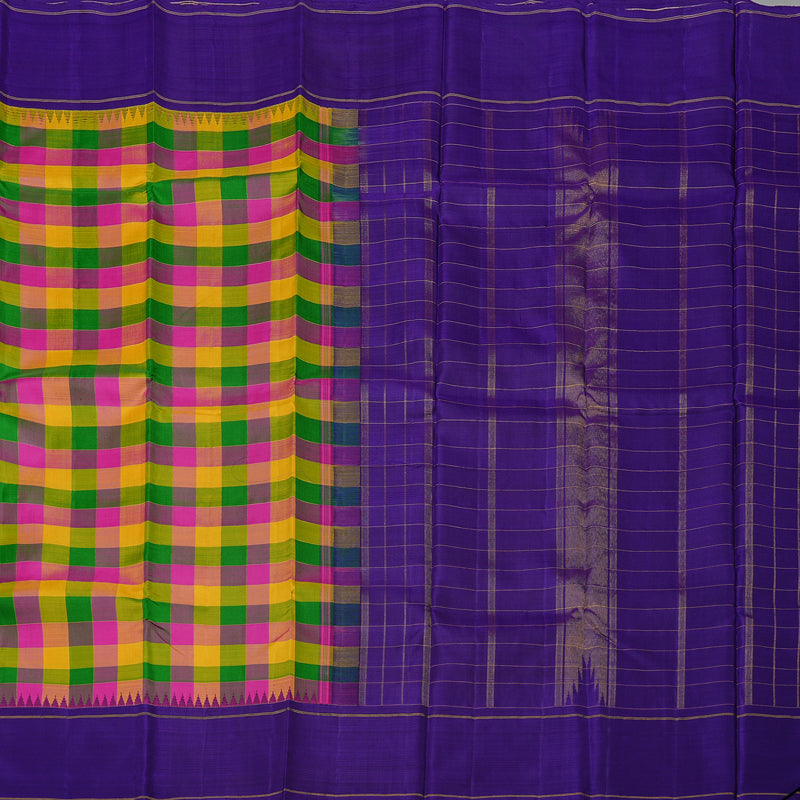 Hayagrivas Handloom Kanjivaram Silk Saree in Radiant Multicolour KBD1885B13-1
