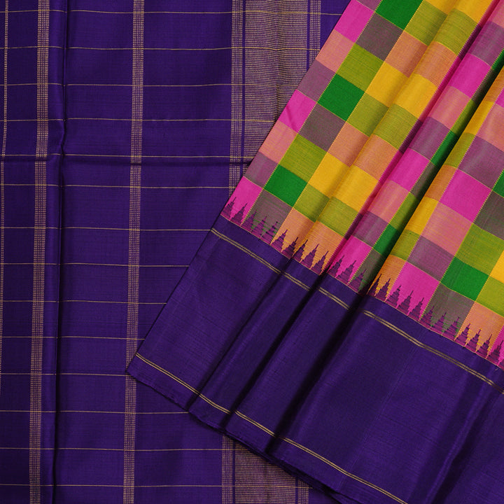 Hayagrivas Handloom Kanjivaram Silk Saree in Radiant Multicolour KBD1885B13-1