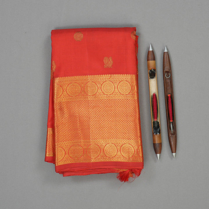 Hayagrivas Handloom Red Kanjivaram Silk Saree KBD1885B4-1