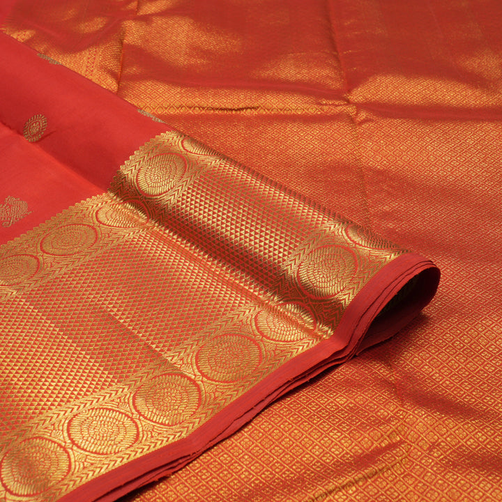 Hayagrivas Handloom Red Kanjivaram Silk Saree KBD1885B4-1