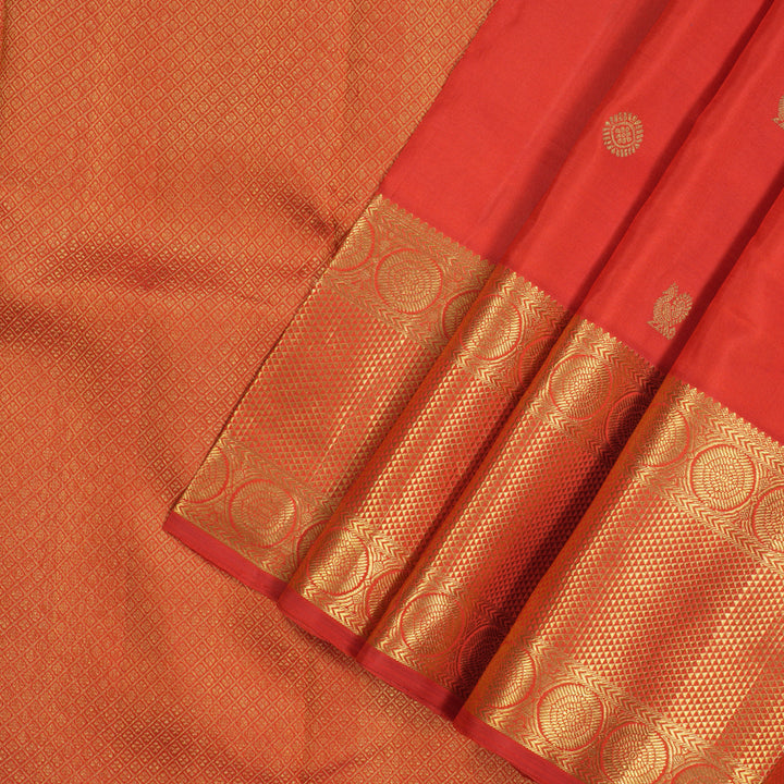 Hayagrivas Handloom Red Kanjivaram Silk Saree KBD1885B4-1