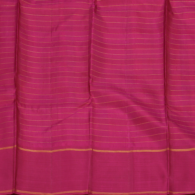 Hayagrivas Handloom Multicolour Checks Kanjivaram Silk Saree with Deep Pink Border KBD1885B5-1