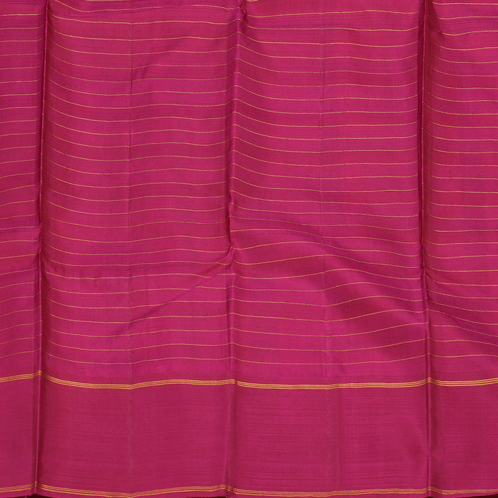 Hayagrivas Handloom Multicolour Checks Kanjivaram Silk Saree with Deep Pink Border KBD1885B5-1
