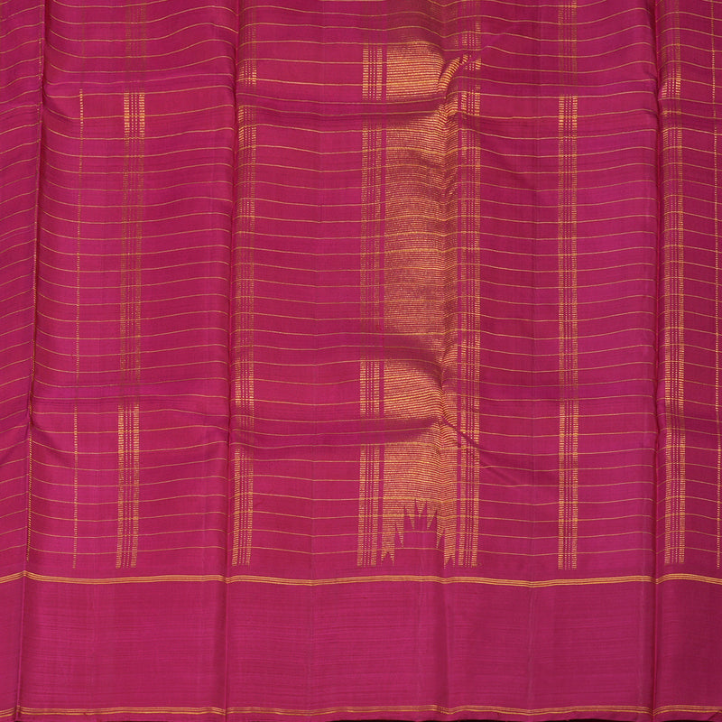 Hayagrivas Handloom Multicolour Checks Kanjivaram Silk Saree with Deep Pink Border KBD1885B5-1