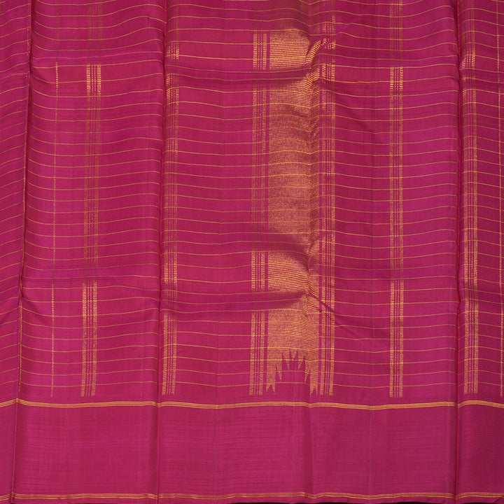Hayagrivas Handloom Multicolour Checks Kanjivaram Silk Saree with Deep Pink Border KBD1885B5-1