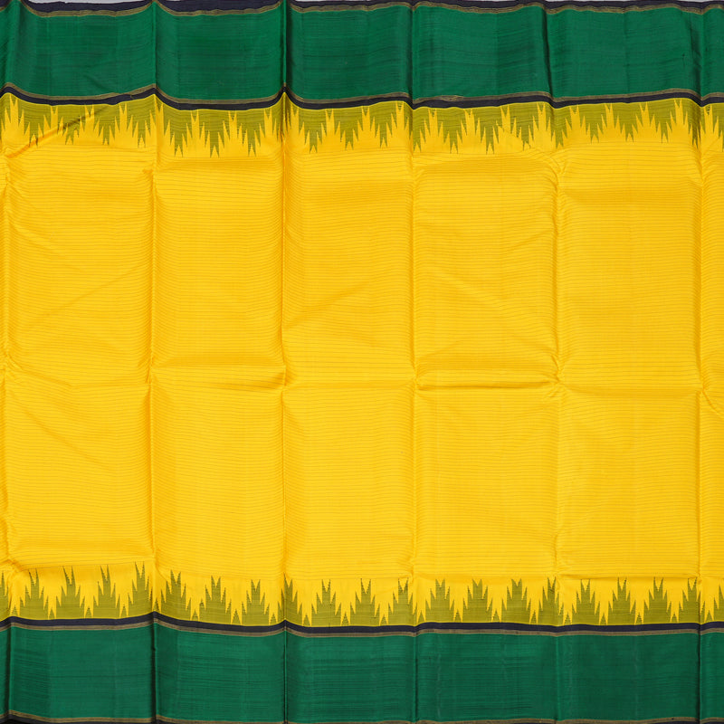Hayagrivas Yellow Handloom Kanjivaram Silk Saree with Black Border KBD1890B1-1