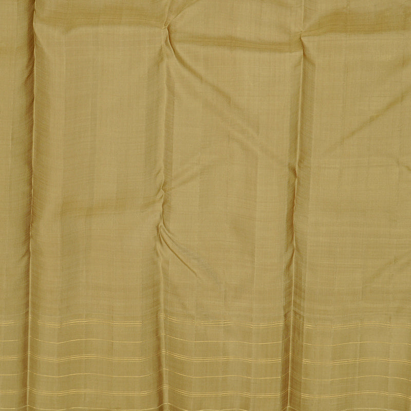 Hayagrivas Silver Grey Handloom Kanjivaram Silk Saree with Sandal Border KBD1890B3-1