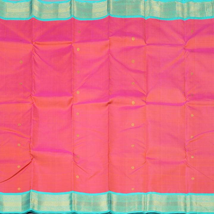 Hayagrivas Handloom Kanjivaram Silk Saree in Enchanting Orangish Pink KBD1895B6-3