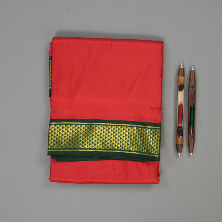 Hayagrivas Handloom Red Ten Yards Silk Madisar KBD1895B9-2