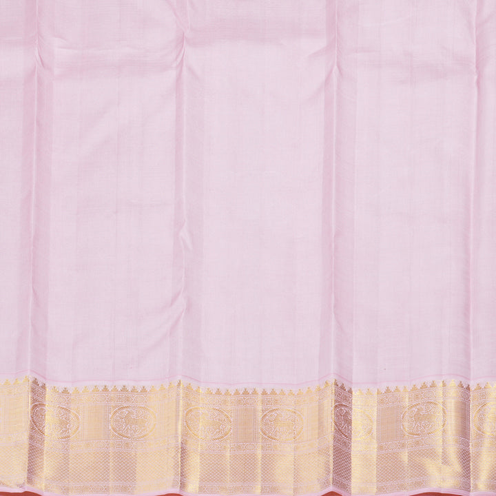 Hayagrivas Light Sky Blue Handloom Kanjivaram Silk Saree with Baby Pink Border KBD1899B1-1