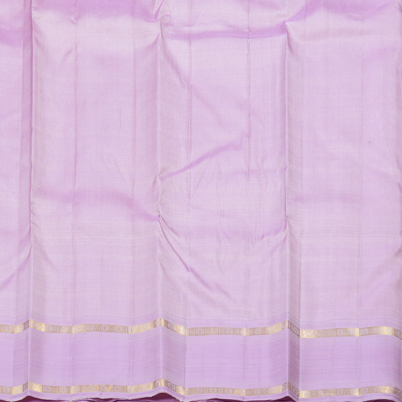 Hayagrivas Onion Pink Handloom Kanjivaram Silk Saree with Lavender Border KBD1899B6-1