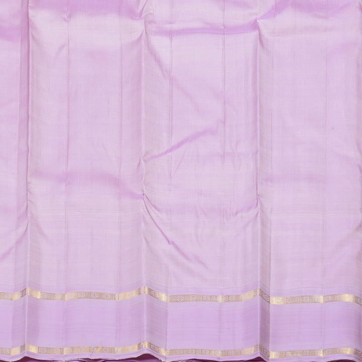 Hayagrivas Onion Pink Handloom Kanjivaram Silk Saree with Lavender Border KBD1899B6-1