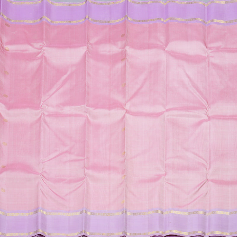 Hayagrivas Onion Pink Handloom Kanjivaram Silk Saree with Lavender Border KBD1899B6-1