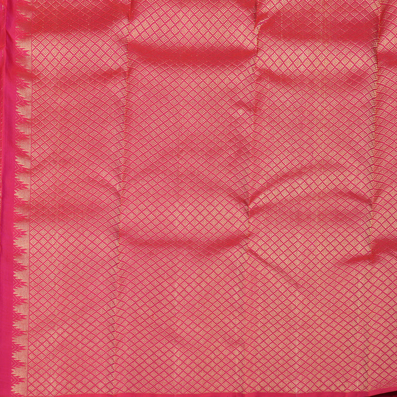 Hayagrivas Handloom Kanjivaram Silk Saree in Ruby Reddish Pink KBD1900B1-3