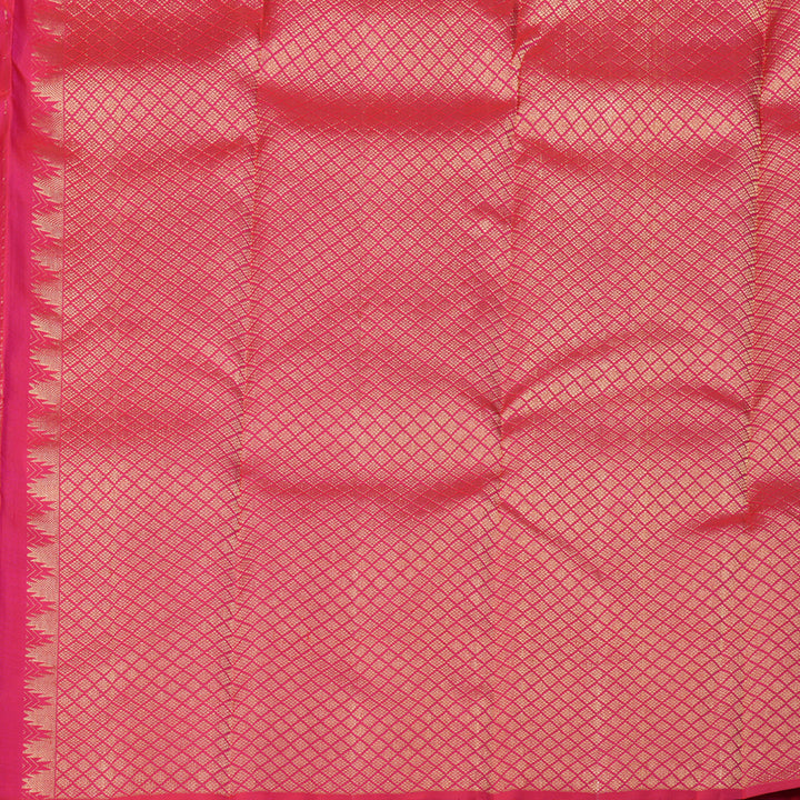 Hayagrivas Handloom Kanjivaram Silk Saree in Ruby Reddish Pink KBD1900B1-3