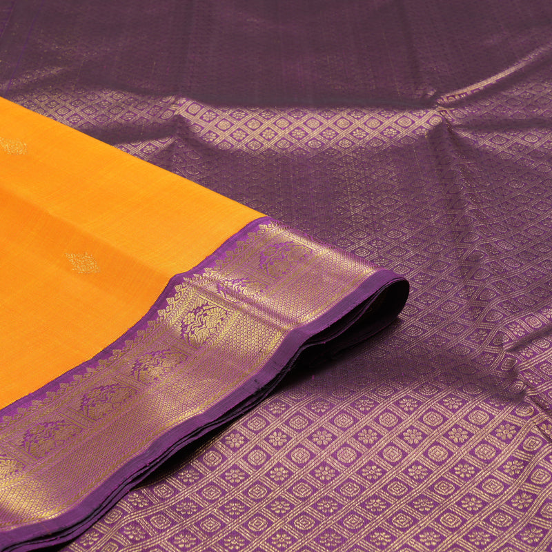 Hayagrivas Handloom Kanjivaram Silk Saree in mango-yellow KBD1904B2-1