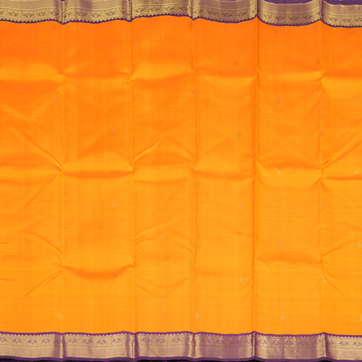 Hayagrivas Handloom Kanjivaram Silk Saree in mango-yellow KBD1904B2-1