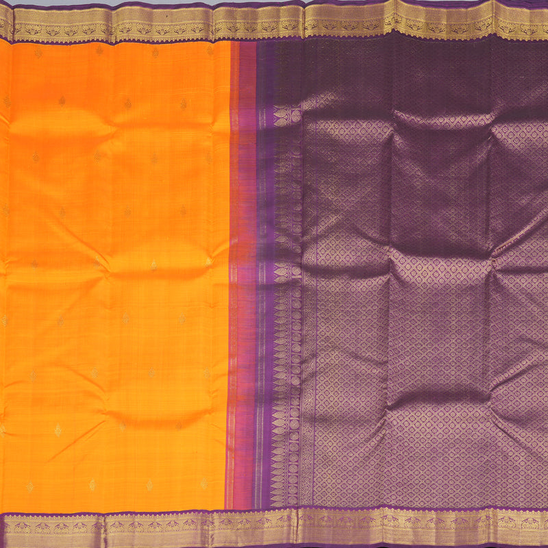 Hayagrivas Handloom Kanjivaram Silk Saree in mango-yellow KBD1904B2-1